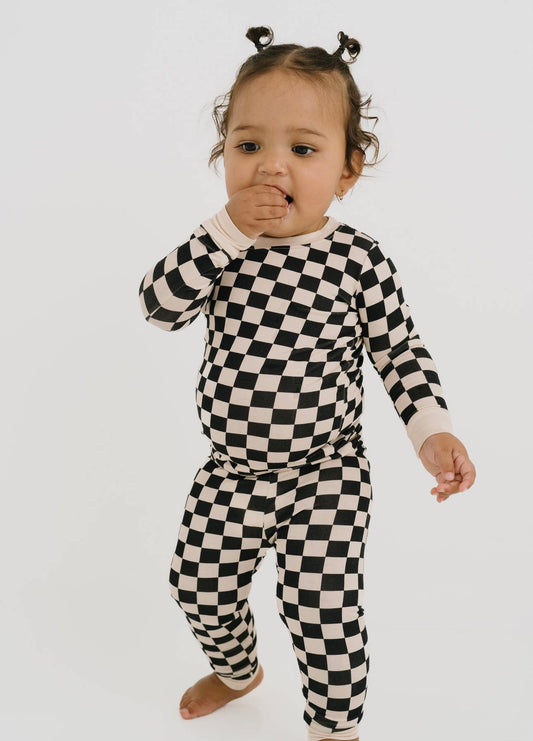 Checkered Two Piece Bamboo PJ Set