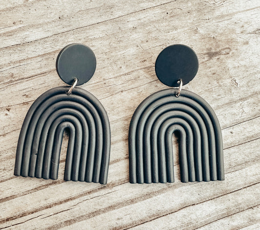 Black Arch Clay Earrings