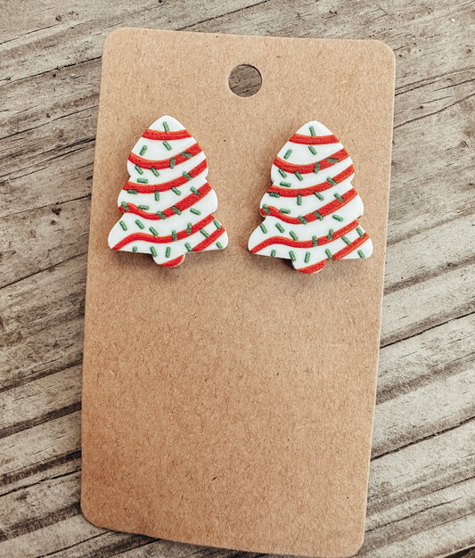 Christmas Tree Cake Earring Studs